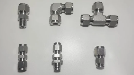 Stainless Steel Compression 1/4'' Tube Fittings with Double Ferrule